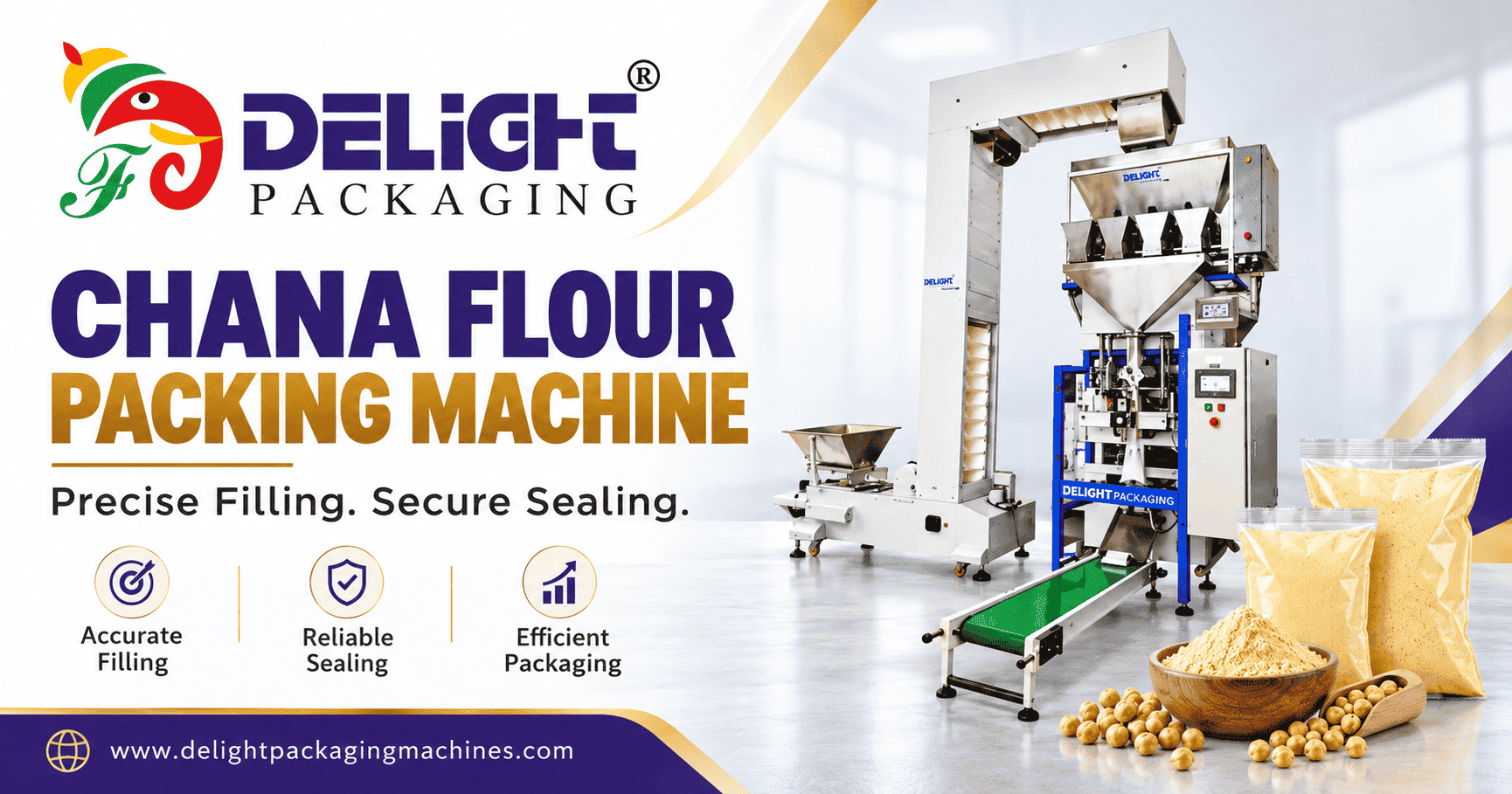 Chana Flour packing machine